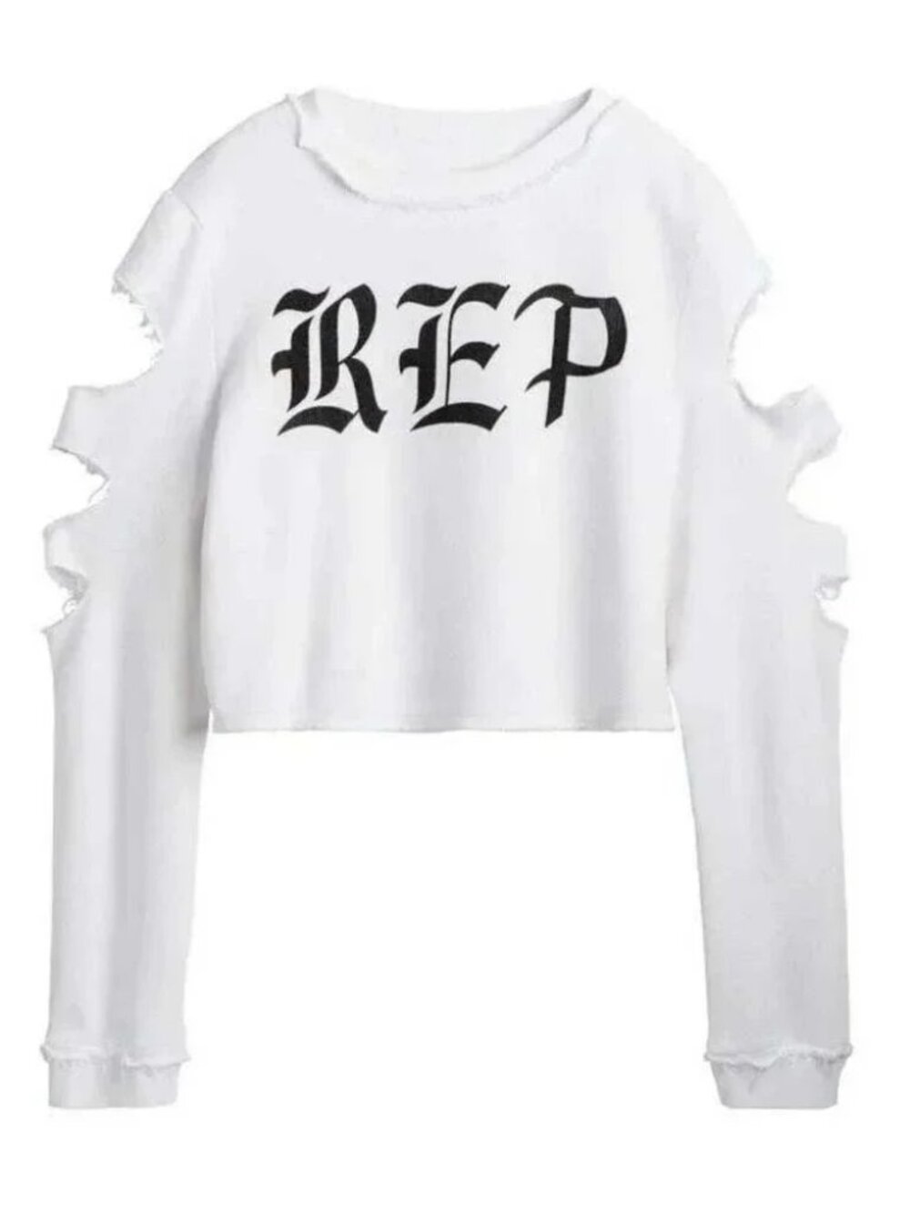 Taylor‎ Swift Reputation Ripped Long Sleeve Cropped Top Sweater Size Medium